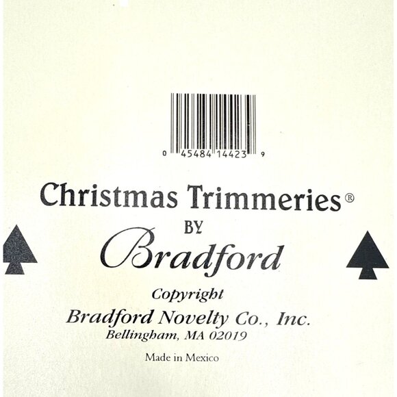 Christmas Trimmeries By Bradford 6 Hand Decorated Glass Ornaments Teardrop Desig - Picture 3 of 7